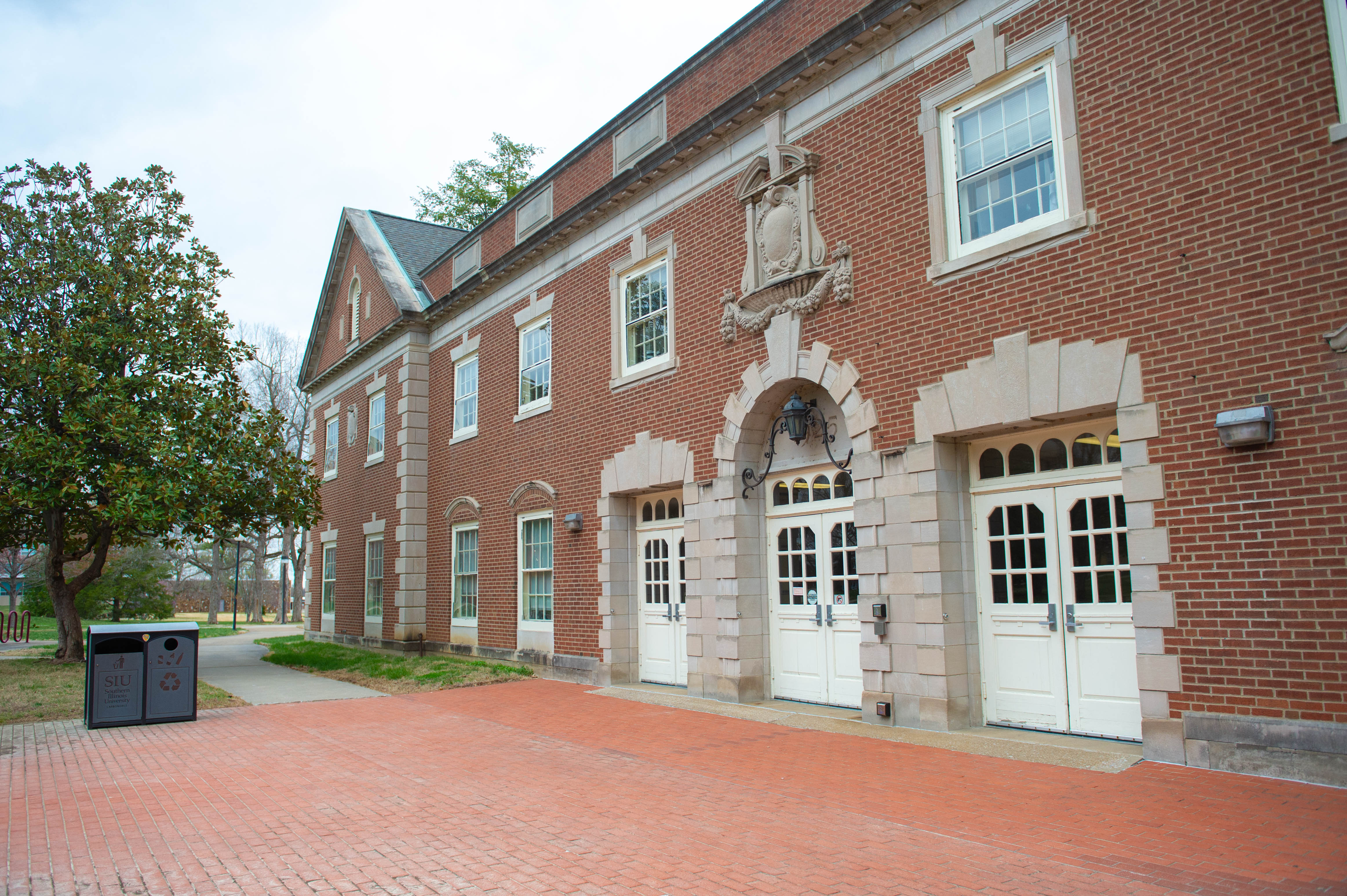 Displays the main entrance outside to Davies Hall