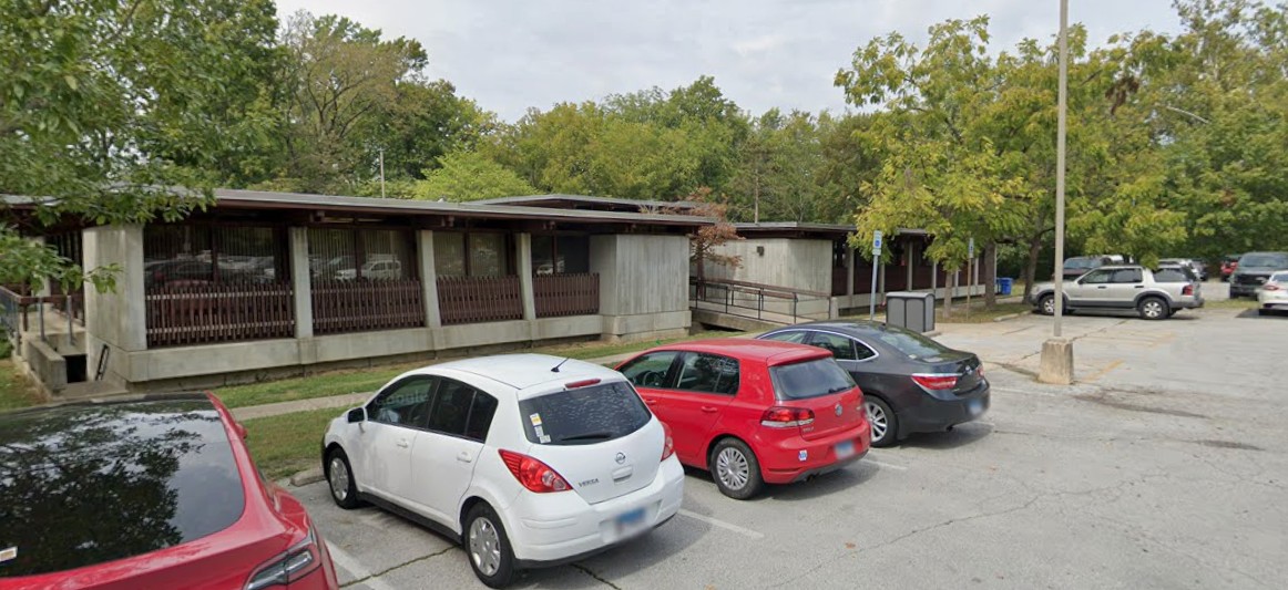 outside entrance to Forestry Building, also known as the Paul Simon Public Policy Institute