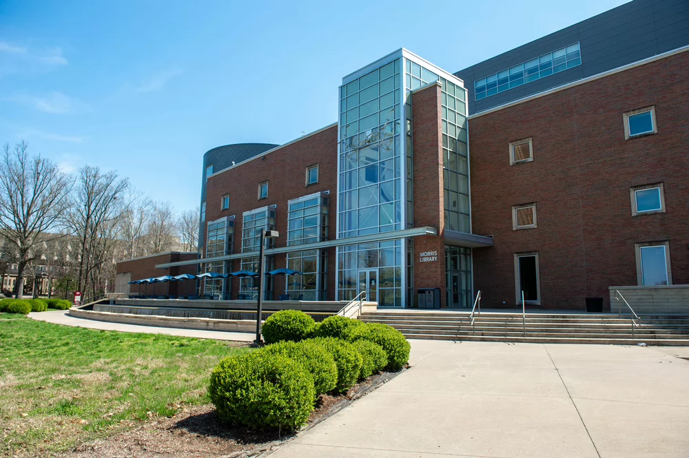 Main entrance to Morris Library