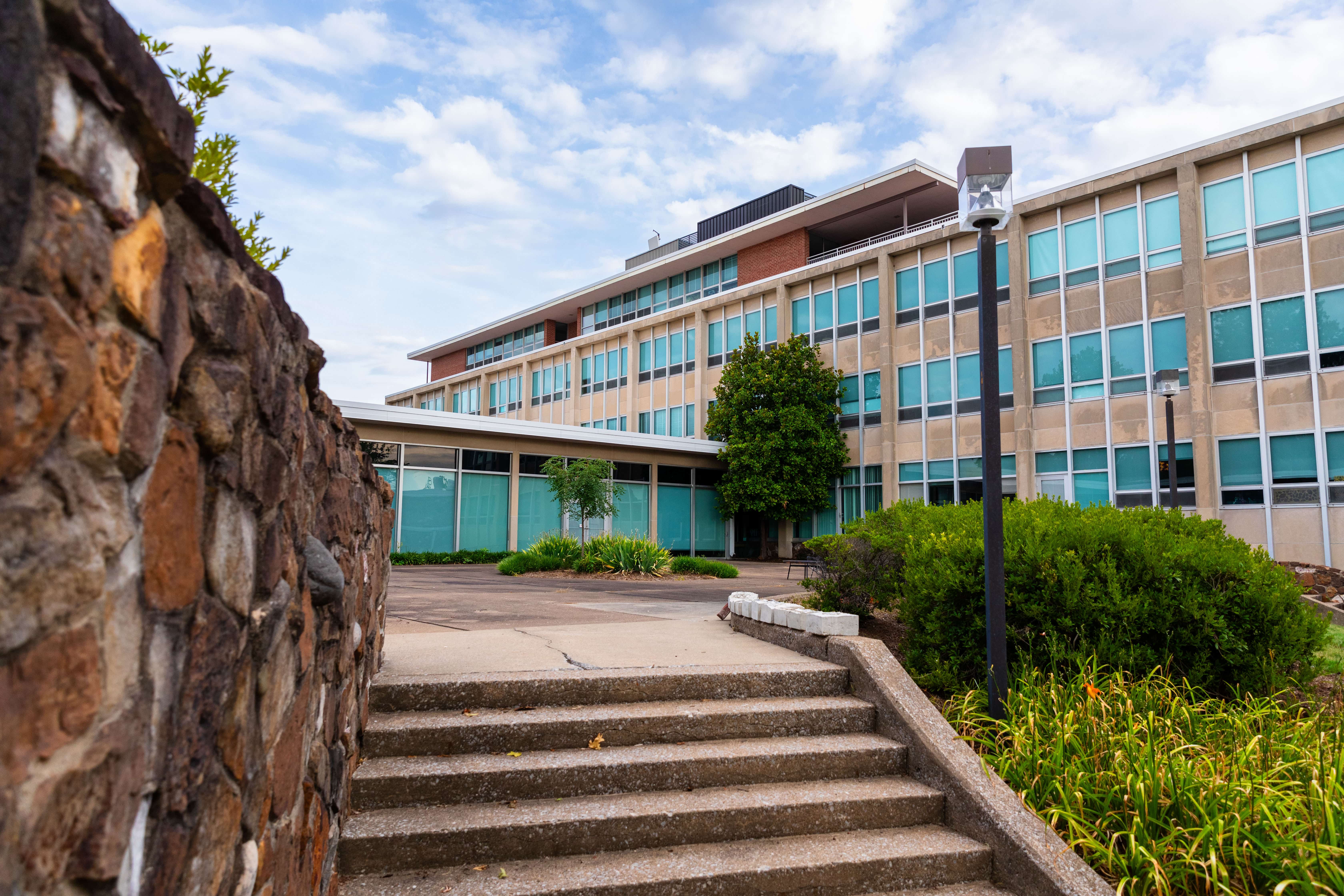 Displaying Quigley Hall outside entrance