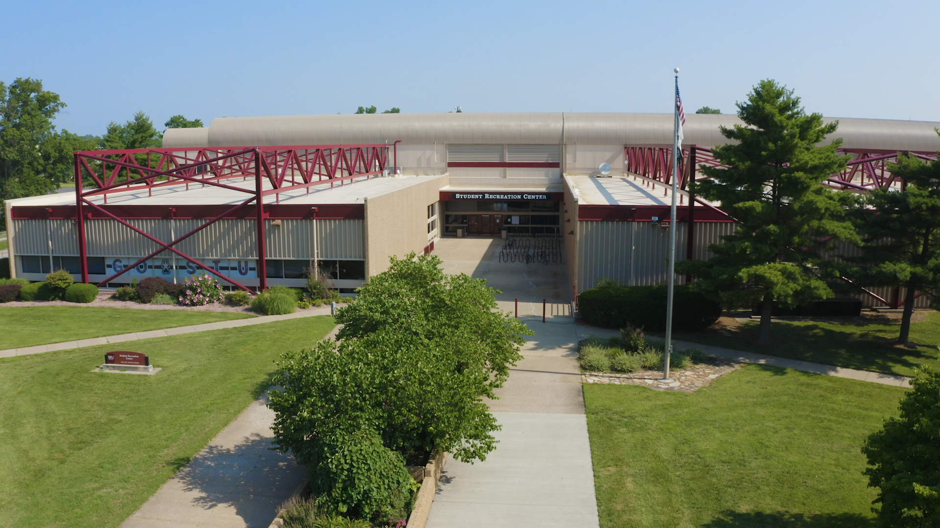 Drone photo of Student Recreation Center