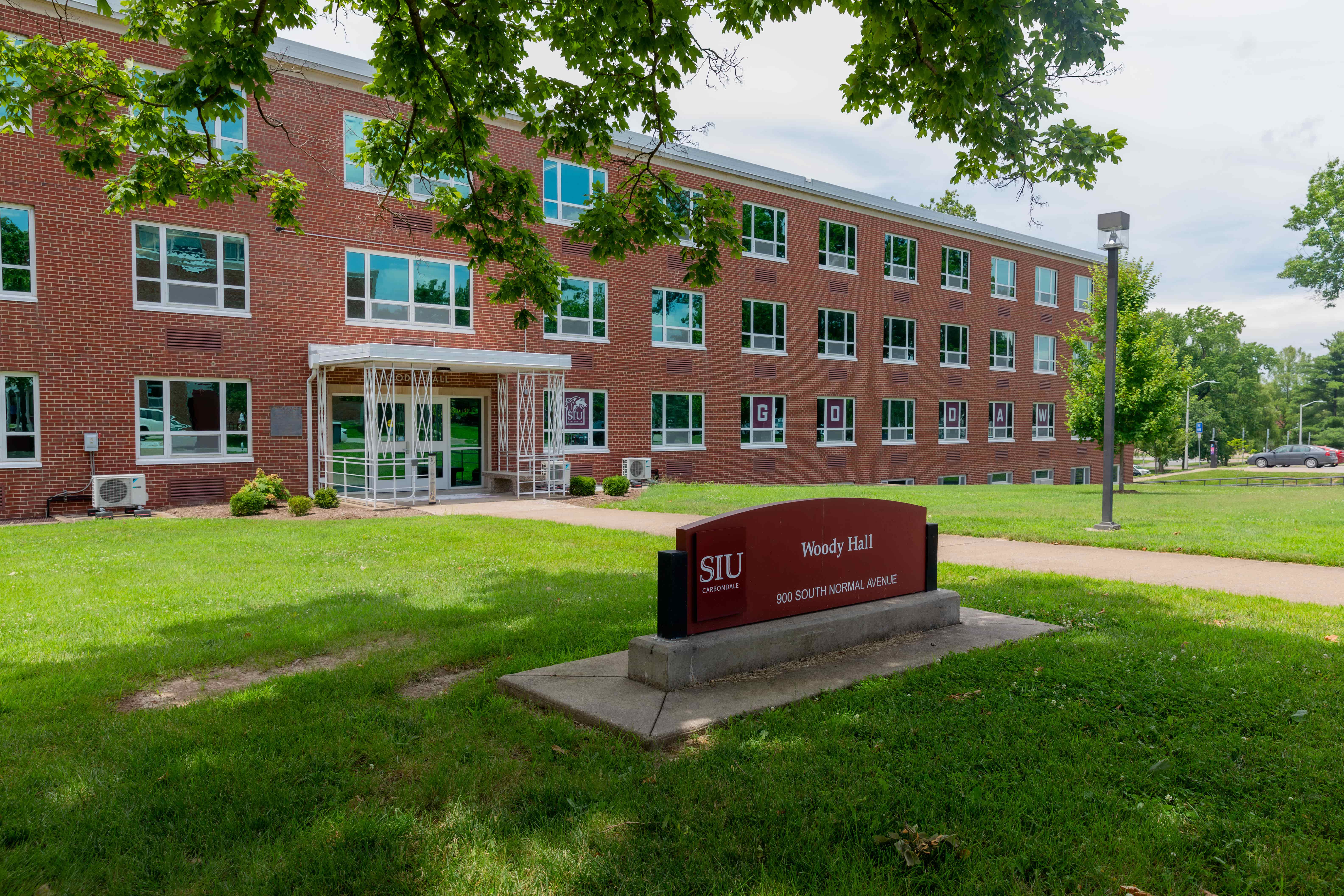 outside entrance to Woody hall